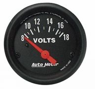Auto Meter Z-Series Electric Voltmeter Gauge 2-1/16" (52mm) 8 - 18 Volts