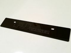 [SR] Black Front License Plate Delete w/ 'FJ Cruiser' Line Laser Engraved Logo