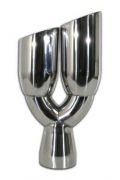 Jones Polished Stainless Steel Exhaust Tip 3" Inlet - Dual Angled 3" OUT 3" Long
